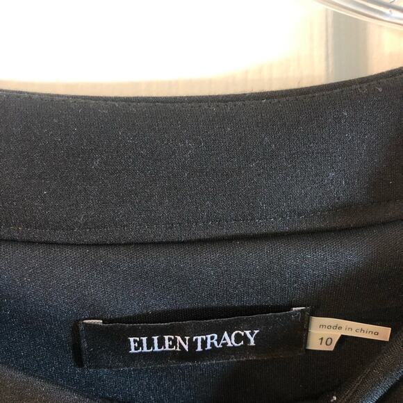 NWT Blue and Brown window pane short sleeve midi shift Dress size 10 Ellen Tracy - Picture 2 of 11